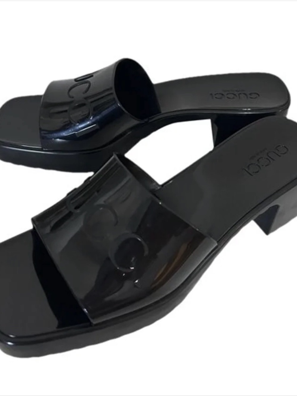 Gucci Black Patent Platform Mules - Picture 2 of 2
